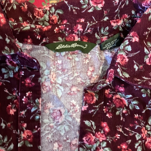 Floral Corduroy Button Down sz XL - Picture 3 of 11
